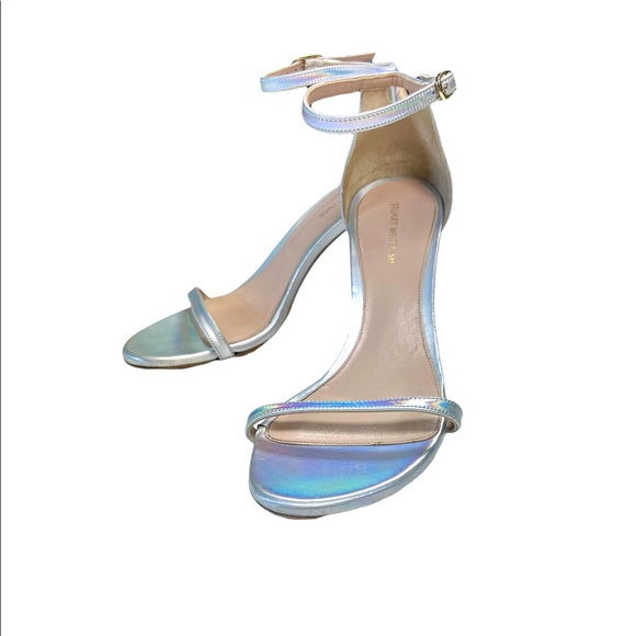 Stuart Weitzman Silver Heels - Picture 1 of 13